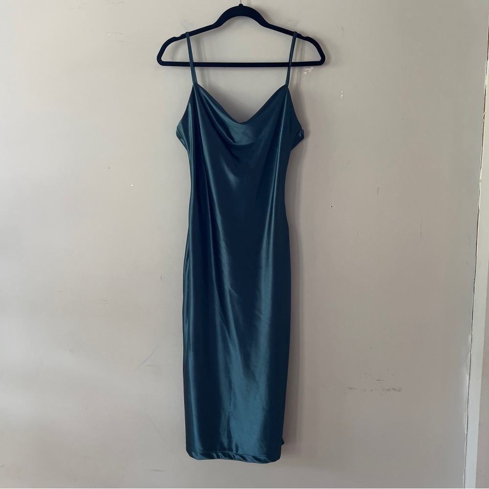 NEW Green Satin Bodycon Dress